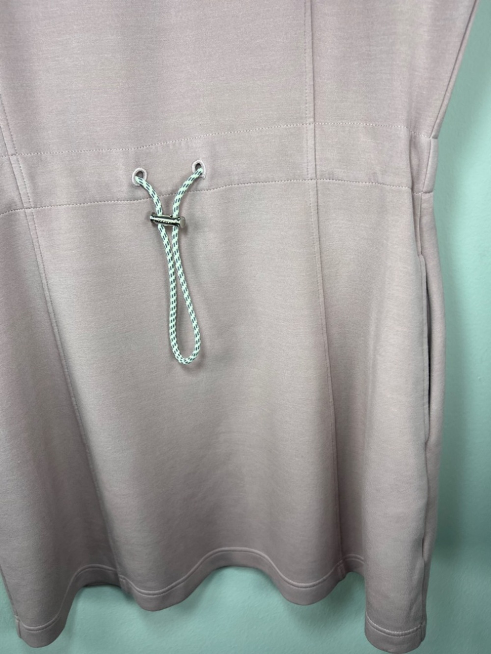Varley Maple 2.0 Dress Brandy Rose Mini Short Sleeve Stretch Pocket Drawstring M - Picture 6 of 14